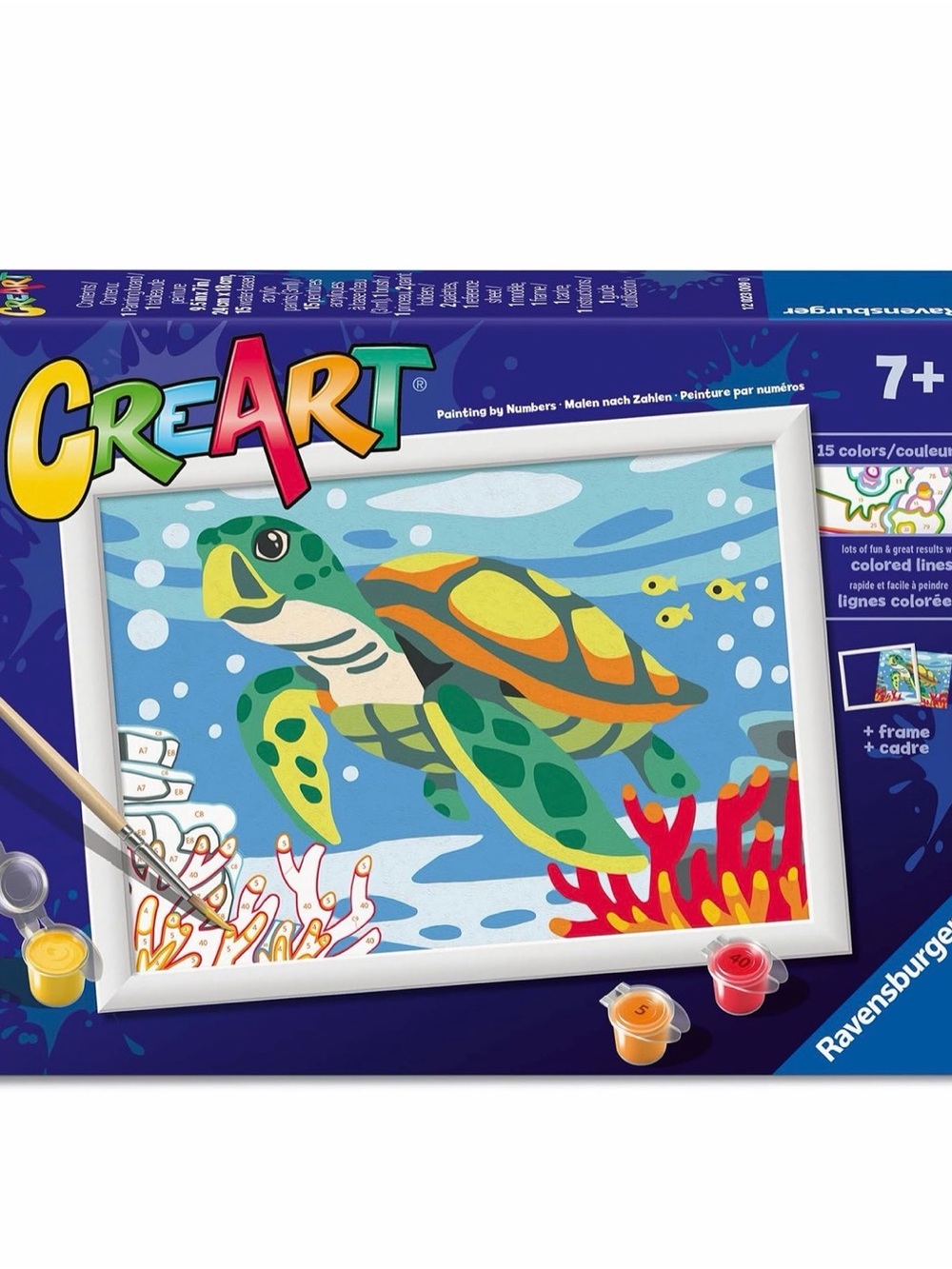 CreArt Sea Turtle Paint-by-Number Canvas Kit by Ravensburger (never opened)